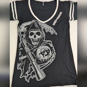 Sons of Anarchy Biker Gang Shirt TV Series With Grim Reaper Scythe Small